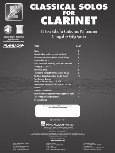 Classical Solos for Clarinet - Volume 1