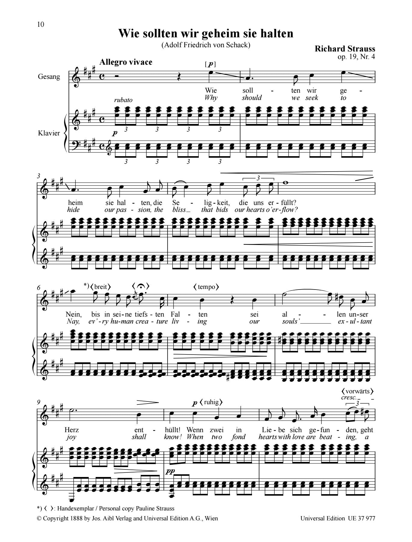 Strauss: 6 Songs, TrV 152, Op. 19 – Ficks Music