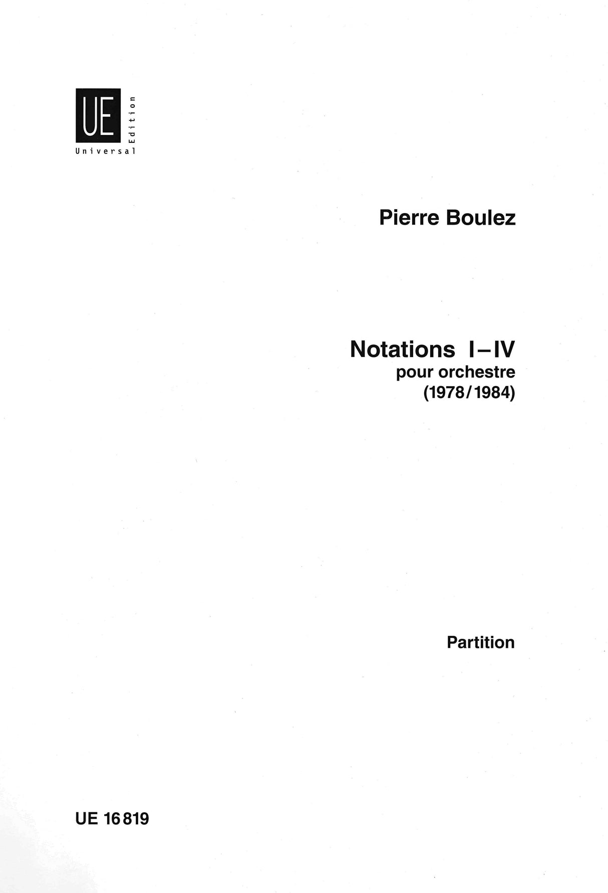 Boulez: Notations I