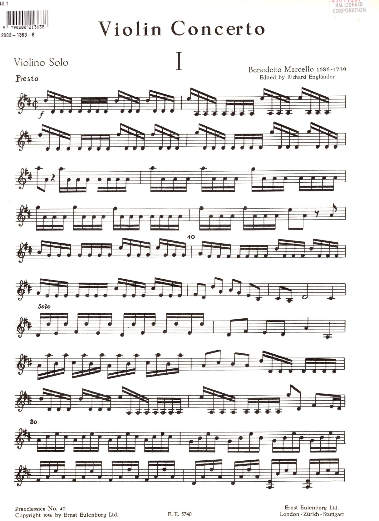 Marcello: Violin Concerto in D Major