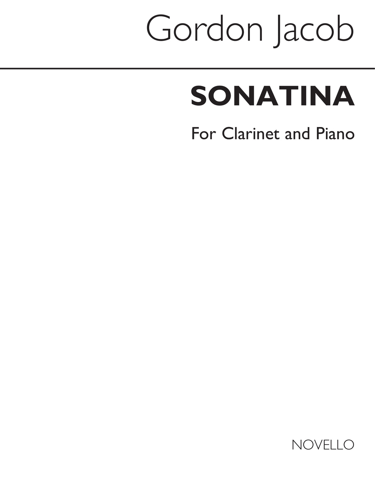 G. Jacob: Sonatina (Version for Clarinet & Piano)