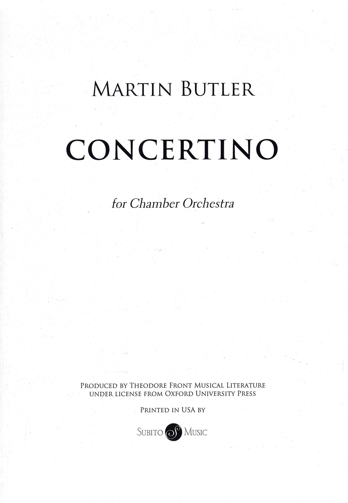 Butler: Concertino