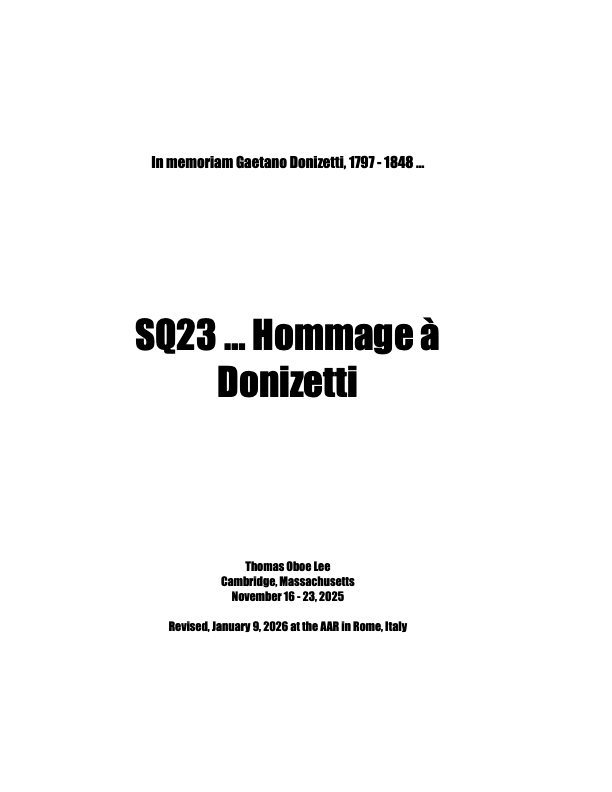 Lee: SQ23 ... Hommage à Donizetti