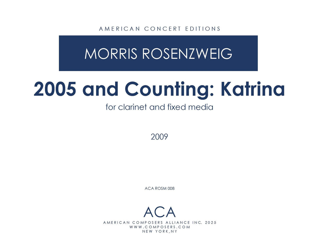 Rosenzweig: 2005 and Counting - Katrina