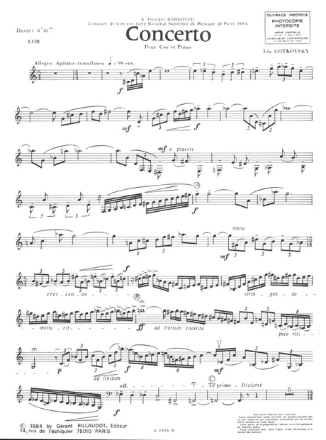 Gotkovsky: Concerto for Horn and Piano