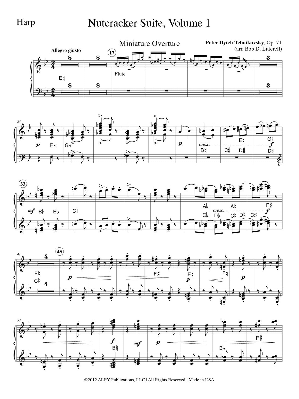 Tchaikovsky: The Nutcracker - Volume 1 (arr. for harp quintet)