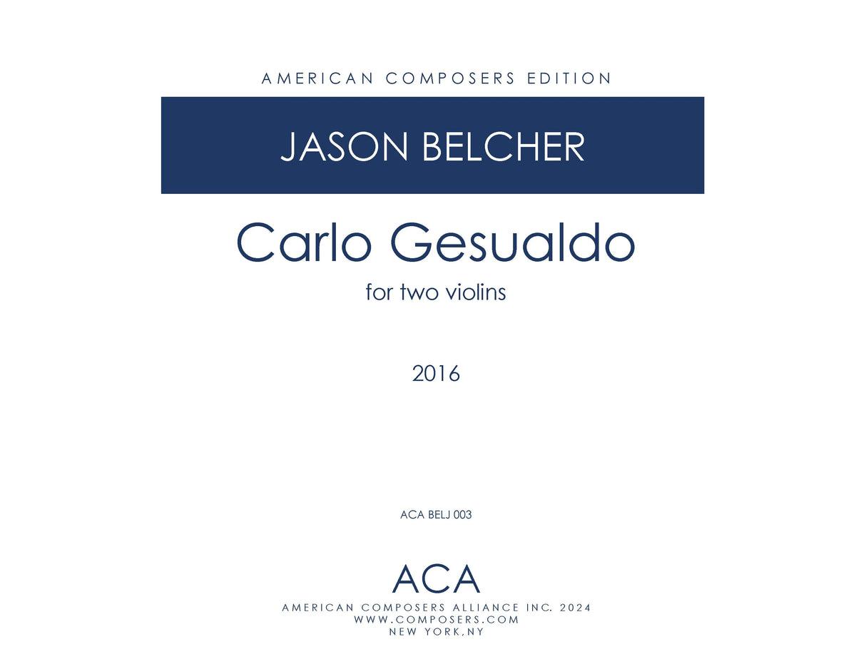 Belcher: Carlo Gesualdo