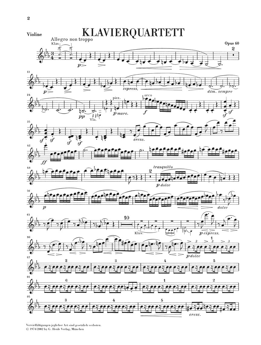 Brahms: Piano Quartet in C Minor, Op. 60 – Ficks Music