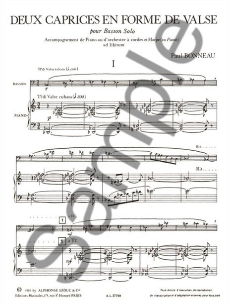 Bonneau: 2 Caprices en forme de valse