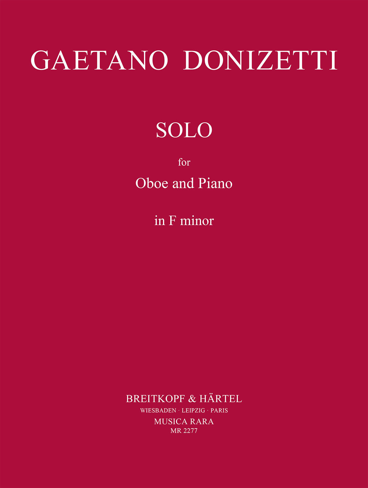 Donizetti: Solo for Oboe and Piano in F Minor – Ficks Music