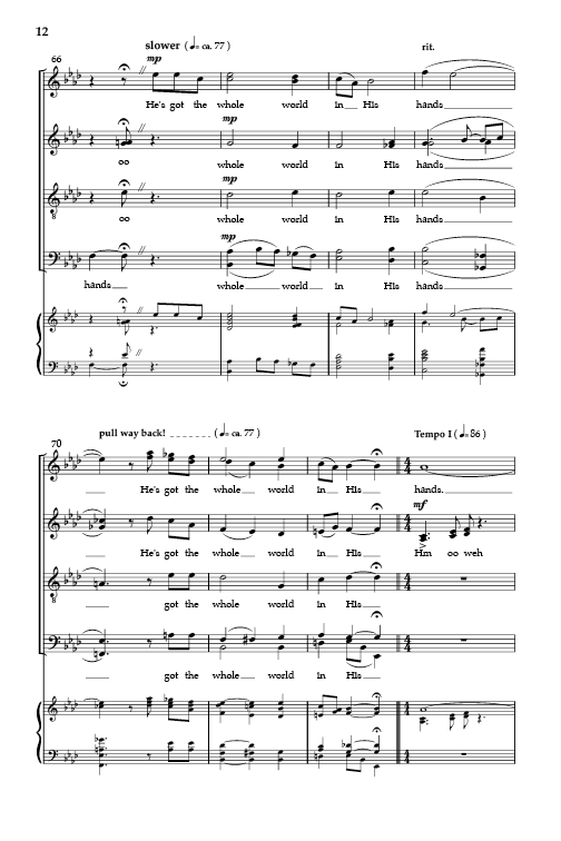 He's Got the Whole World in His Hands (arr. for SATB choir)
