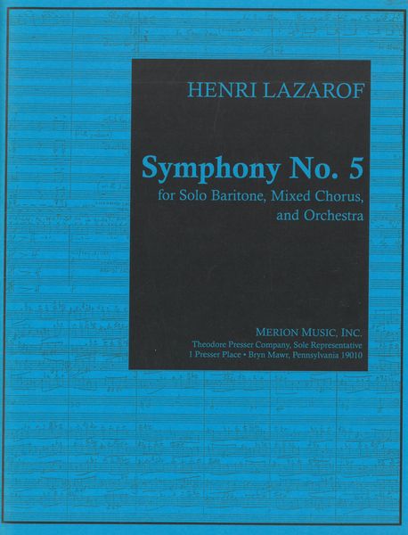 Lazarof: Symphony No. 5