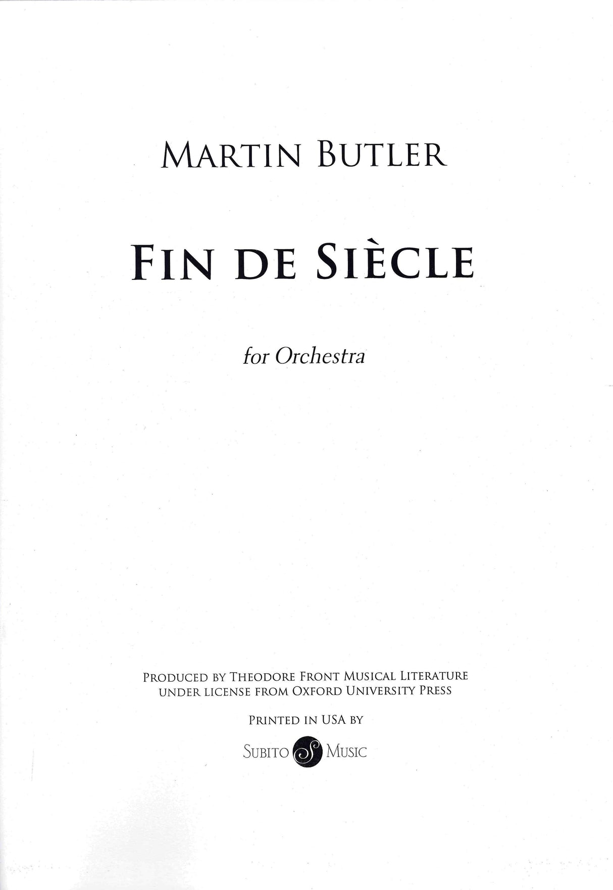 Butler: Fin De Siècle