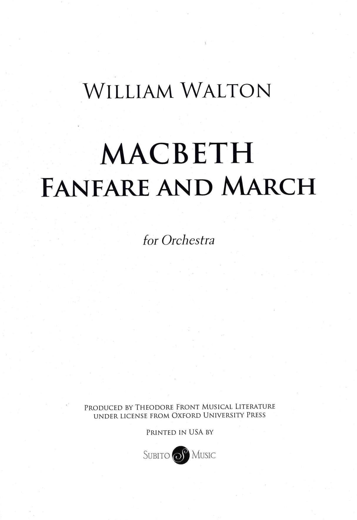 Walton: Fanfare & March from "Macbeth"