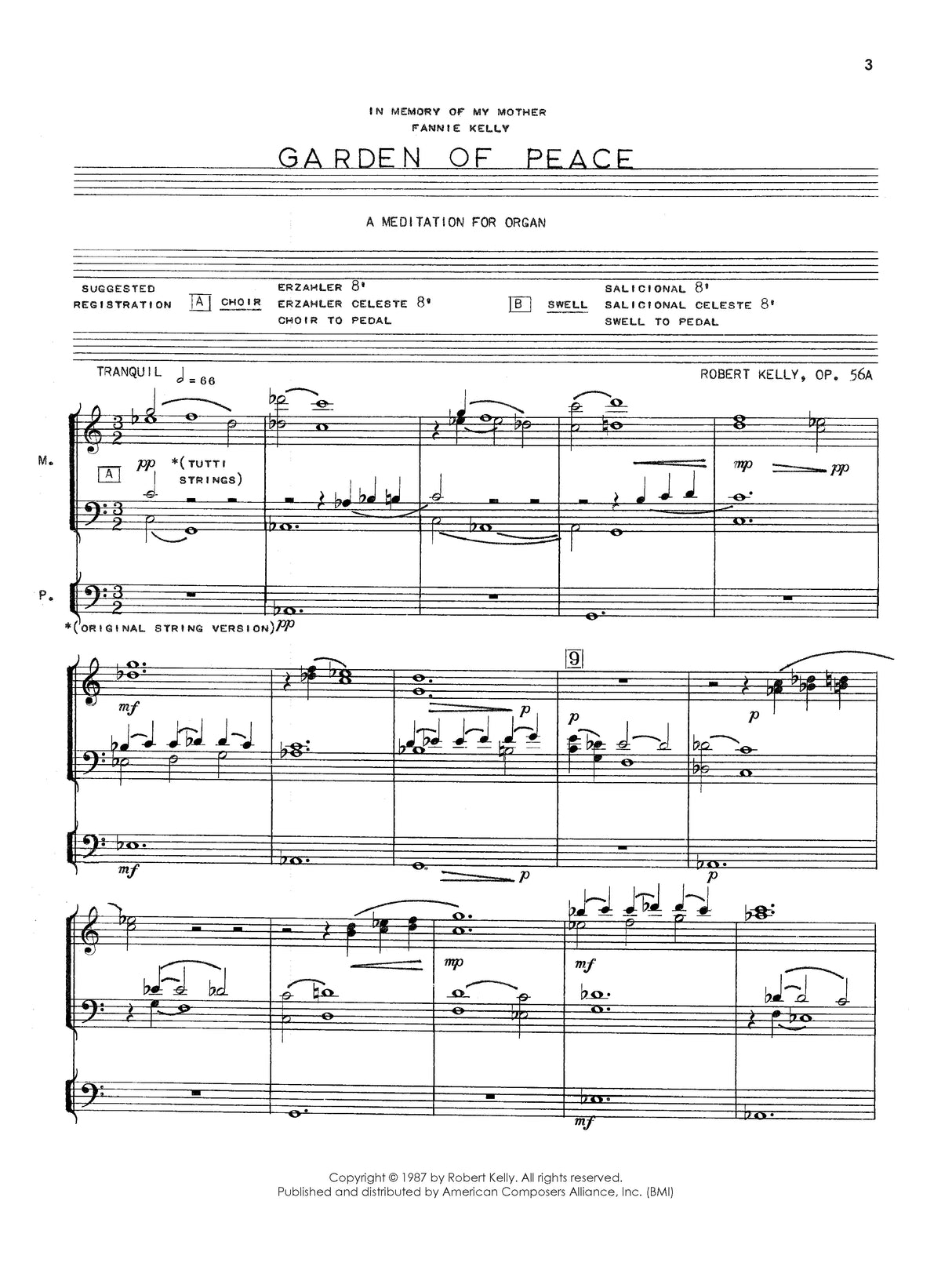 Kelly: Garden of Peace, Op. 56a