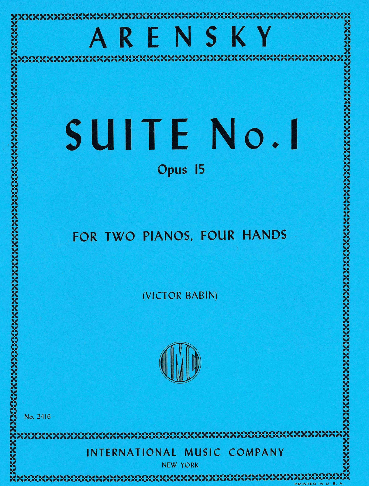 Arensky: Suite No. 1, Op. 15