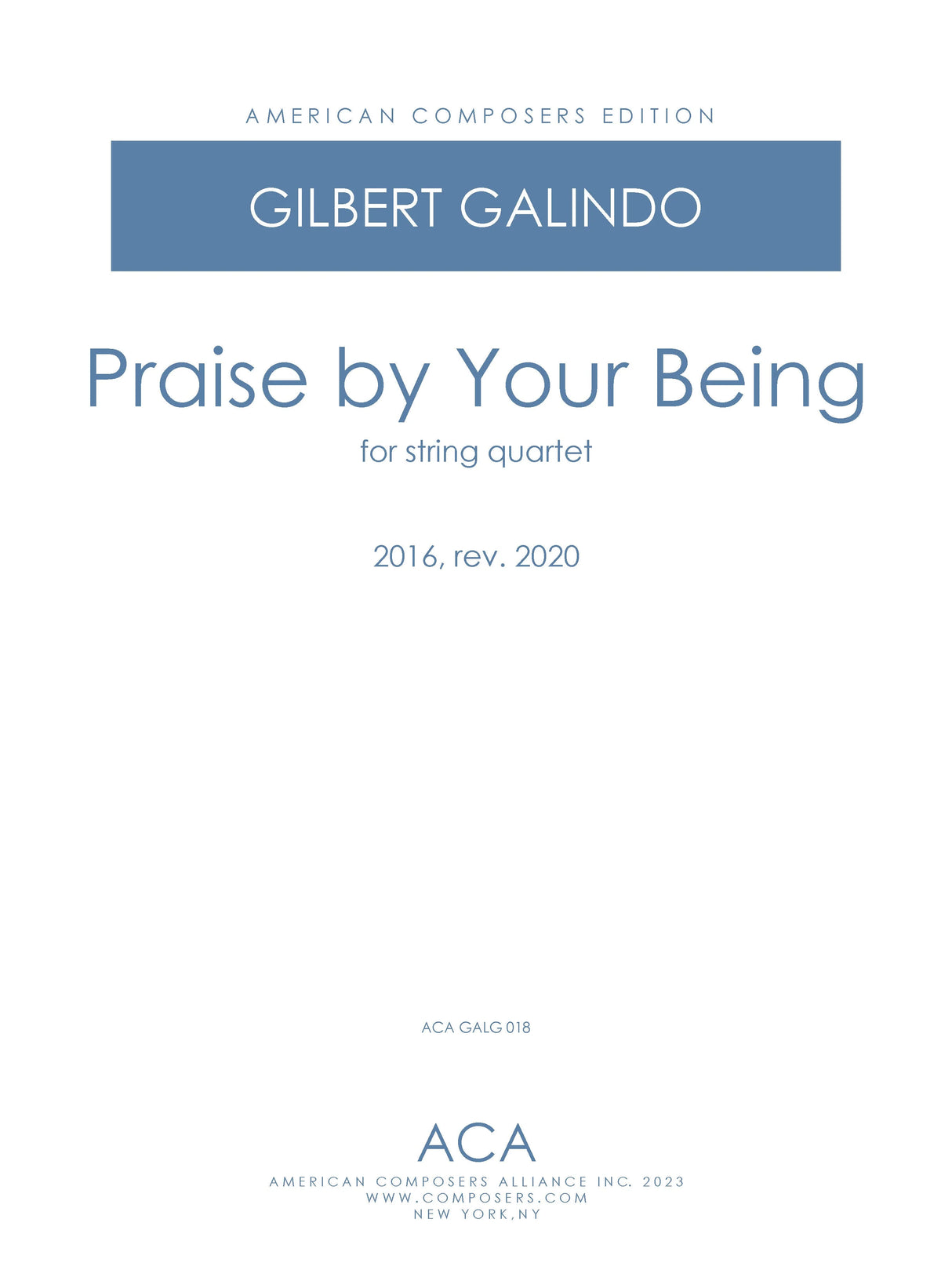 Galindo: Praise by Your Being