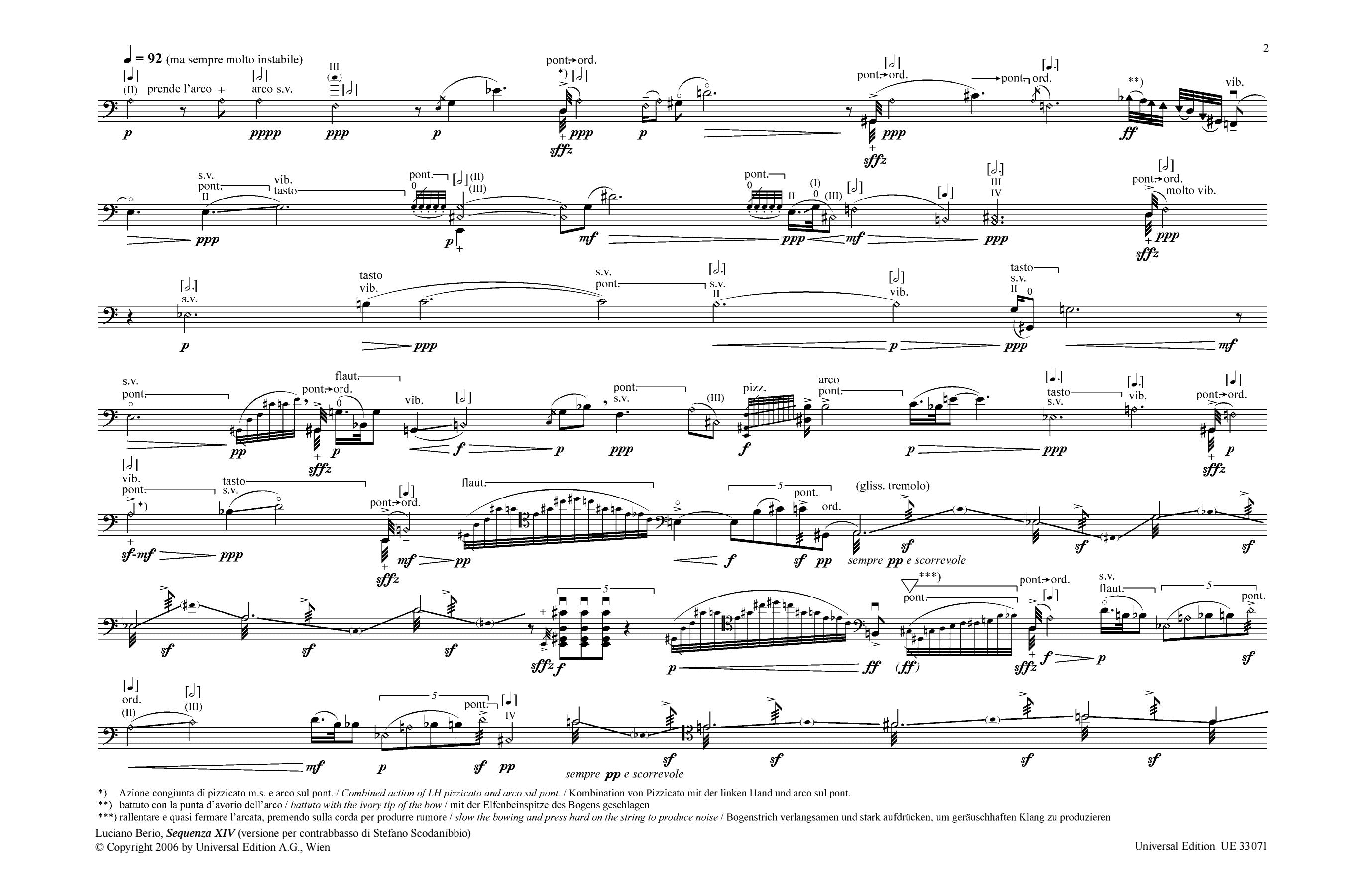 Berio: Sequenza XIVb – Ficks Music