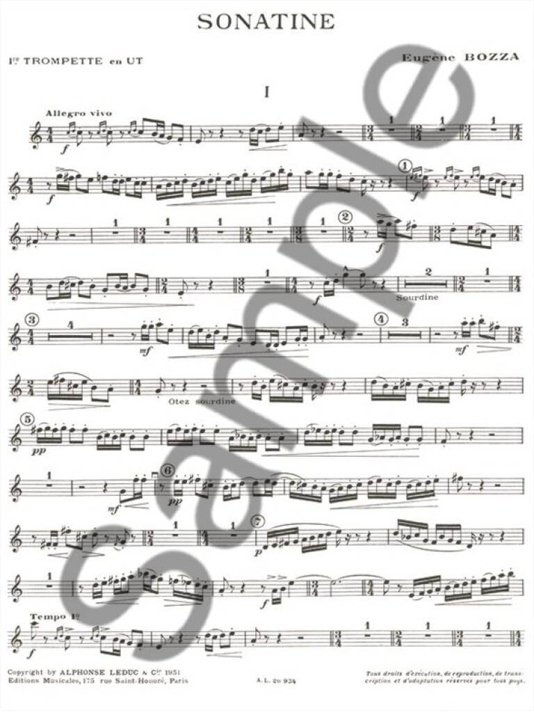 Bozza: Sonatina for Brass Quintet