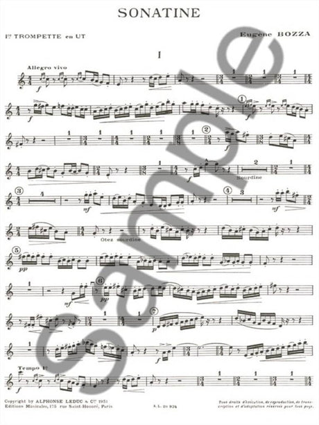 Bozza: Sonatina for Brass Quintet