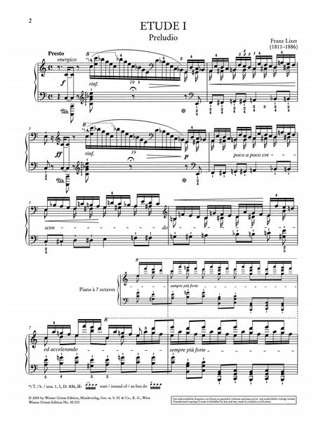 Liszt: Transcendental Etudes, S. 139 and Grand Etudes, S. 137 Nos. 2 & 7
