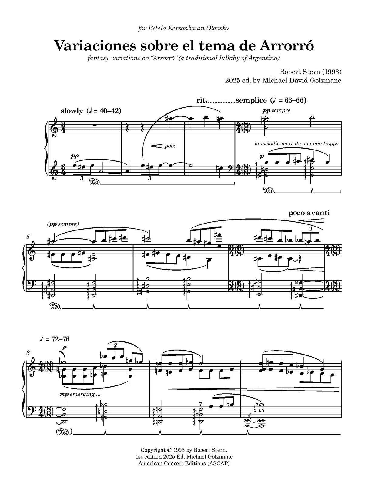 R. Stern: Variaciones sobre el tema de Arrorró