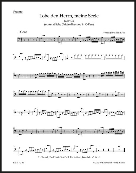 Bach: Lobe den Herrn, meine Seele, BWV 143