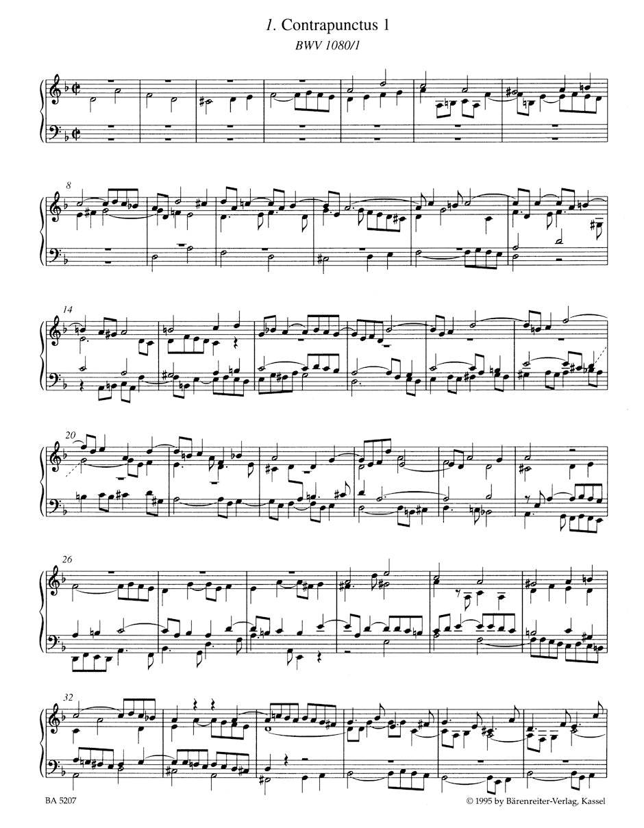 Bach: The Art of Fugue, BWV 1080 – Ficks Music
