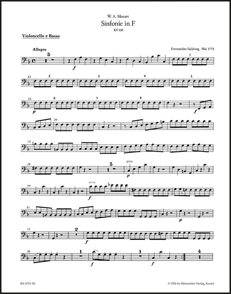 Mozart: Symphony No. 18 in F Major, K. 130