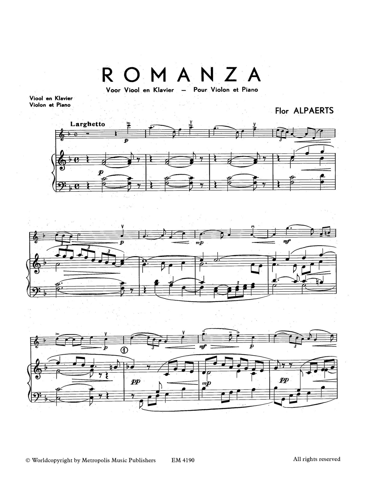 Alpaerts: Romanza