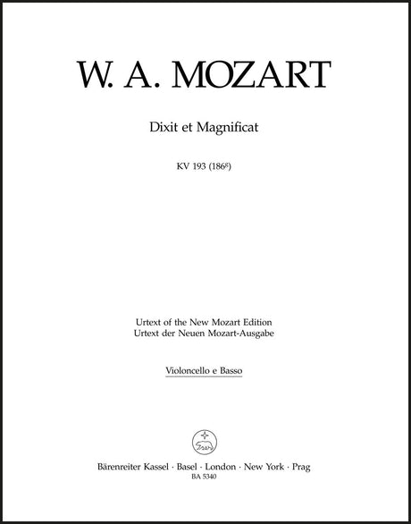 Mozart: Dixit et Magnificat, K. 193 (186g)