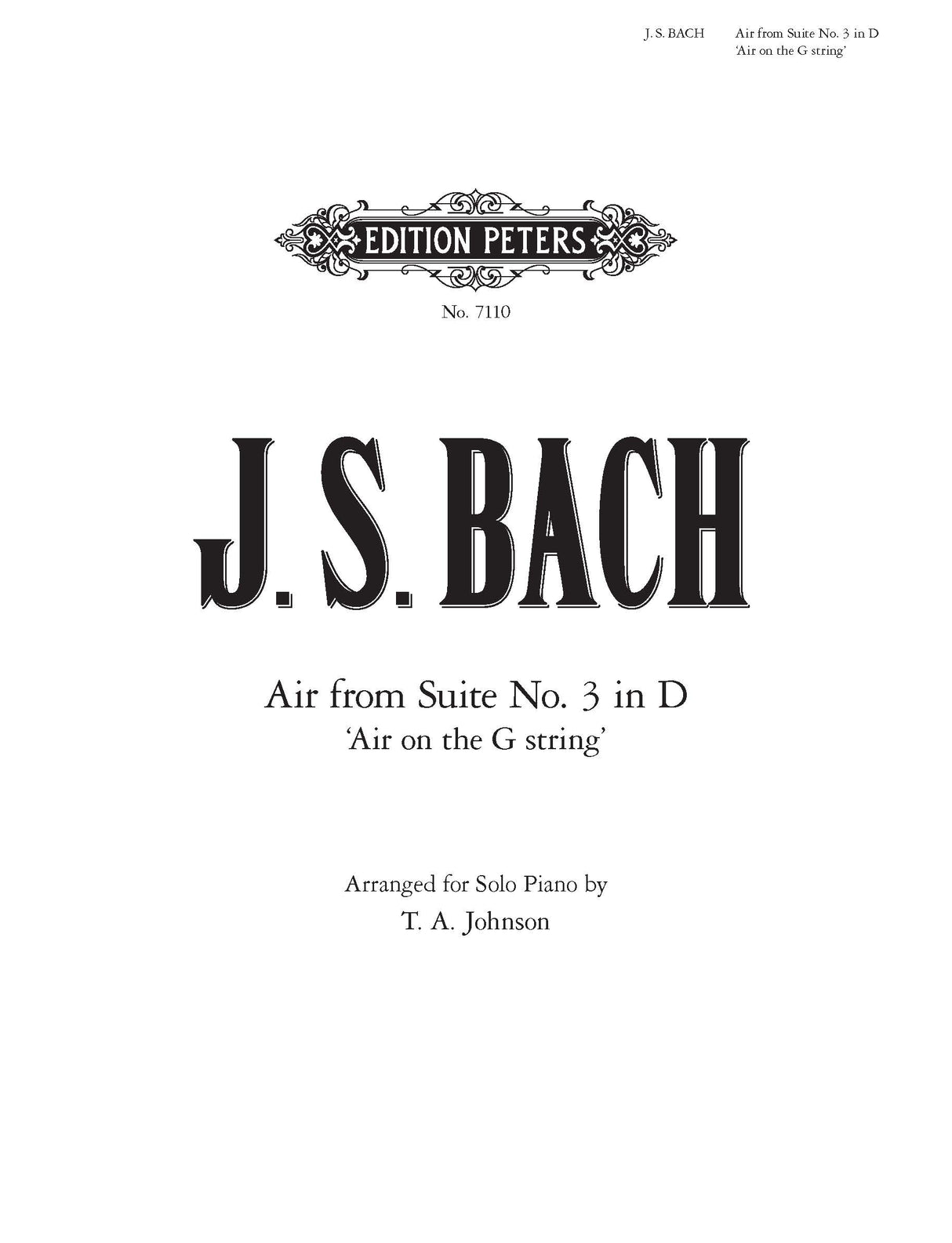 Bach: Air from Orchestral Suite No. 3, BWV 1068 (arr. for piano)