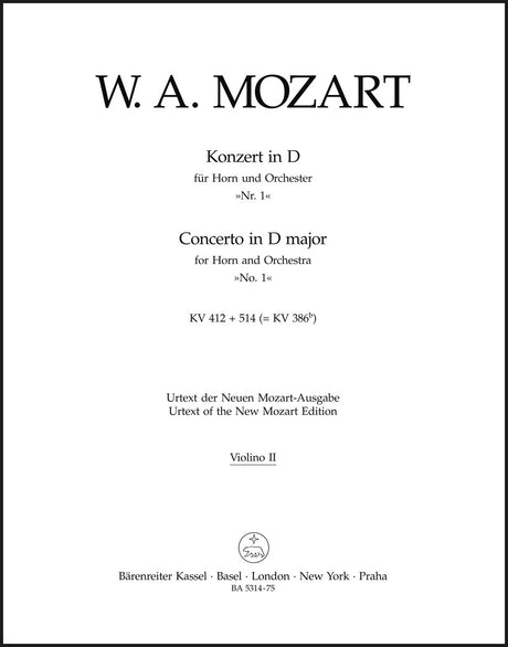 Mozart: Horn Concerto No. 1 in D Major, K. 412/514 (386b)