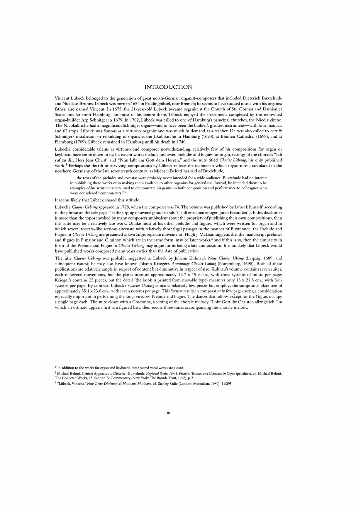 Lübeck: Clavier Uebung (Hamburg, 1728)