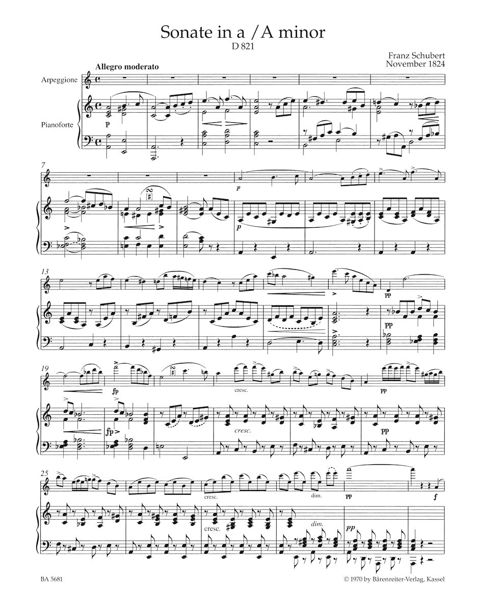 Schubert: Arpeggione Sonata, D 821 (arr. for flute) – Ficks Music