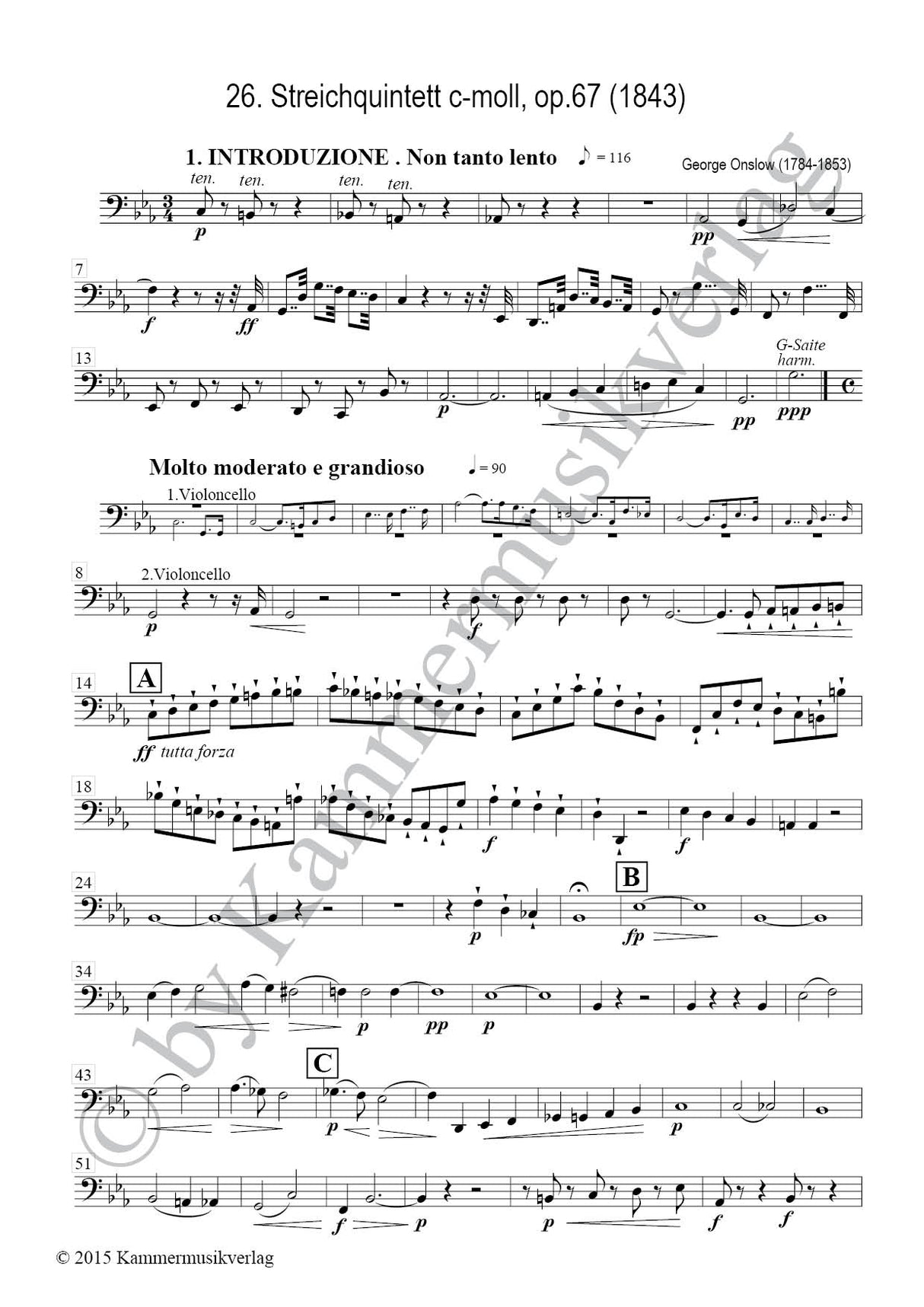 Onslow: String Quintet No. 26, in C Minor, Op. 67