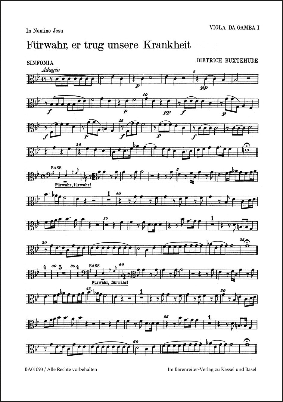 Buxtehude: Fürwahr, er trug unsere Krankheit, BuxWV 31