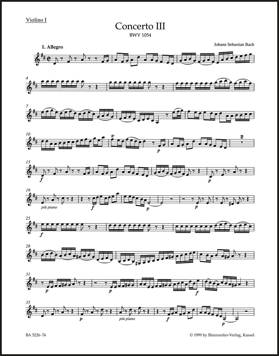 Bach: Harpsichord Concerto No. 3 in D Major, BWV 1054 – Ficks Music
