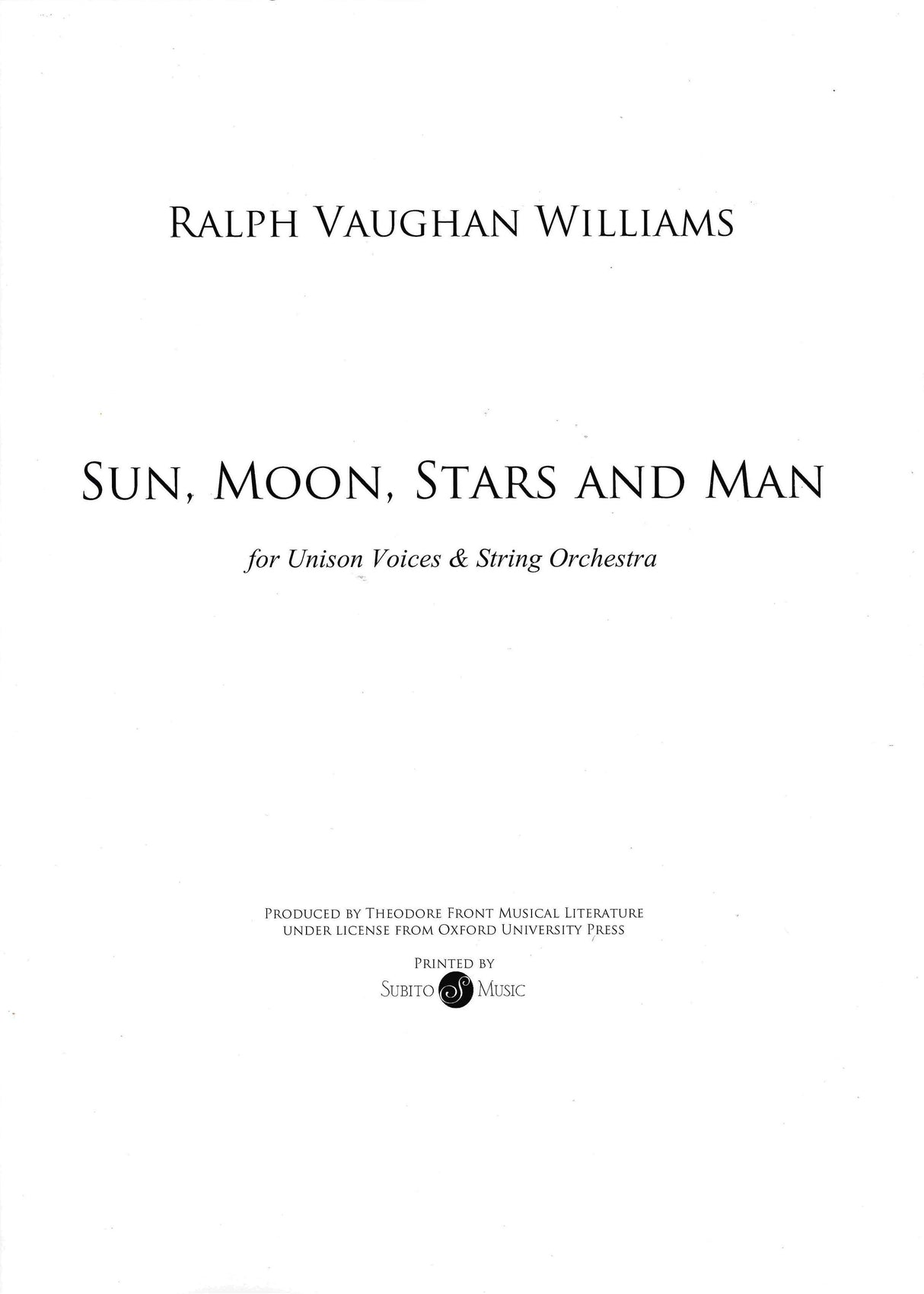 Vaughan Williams: Sun, Moon, Stars and Man
