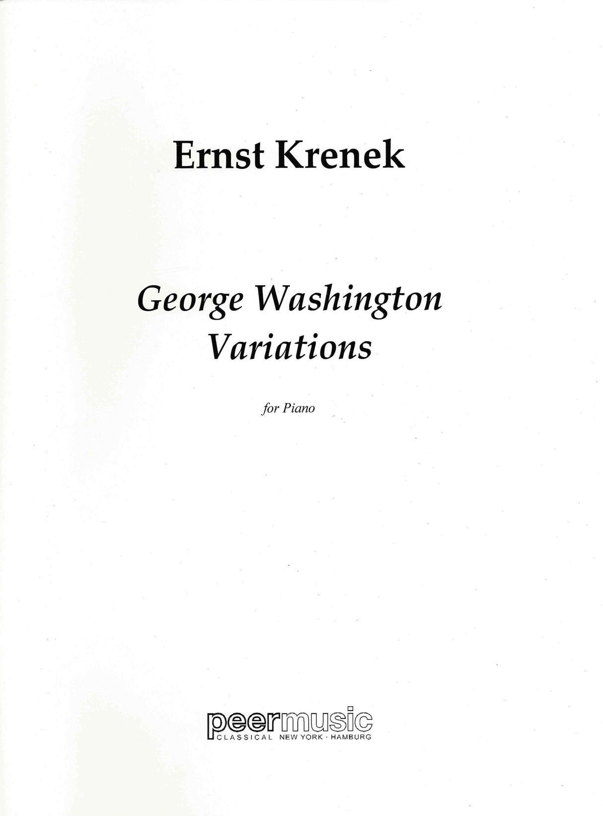 Krenek: George Washington Variations