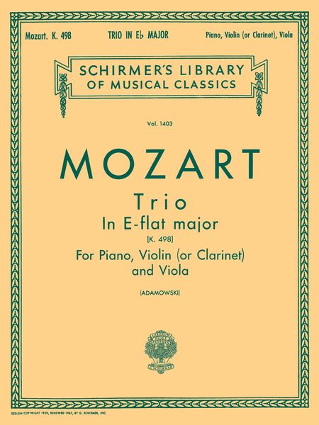 Mozart: Trio No. 7 in E-flat Major, K.498