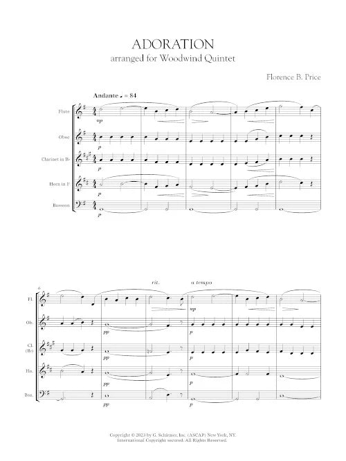 Price: Adoration (arr. for wind quintet)