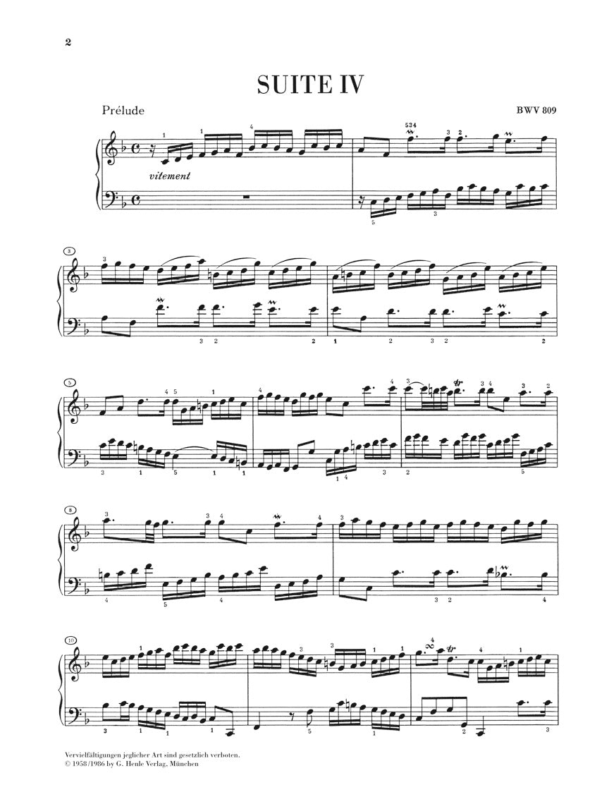 Bach: English Suites 4-6, BWV 809-811