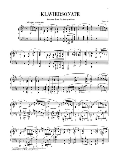 Chopin: Piano Sonata No. 3 in B Minor, Op. 58