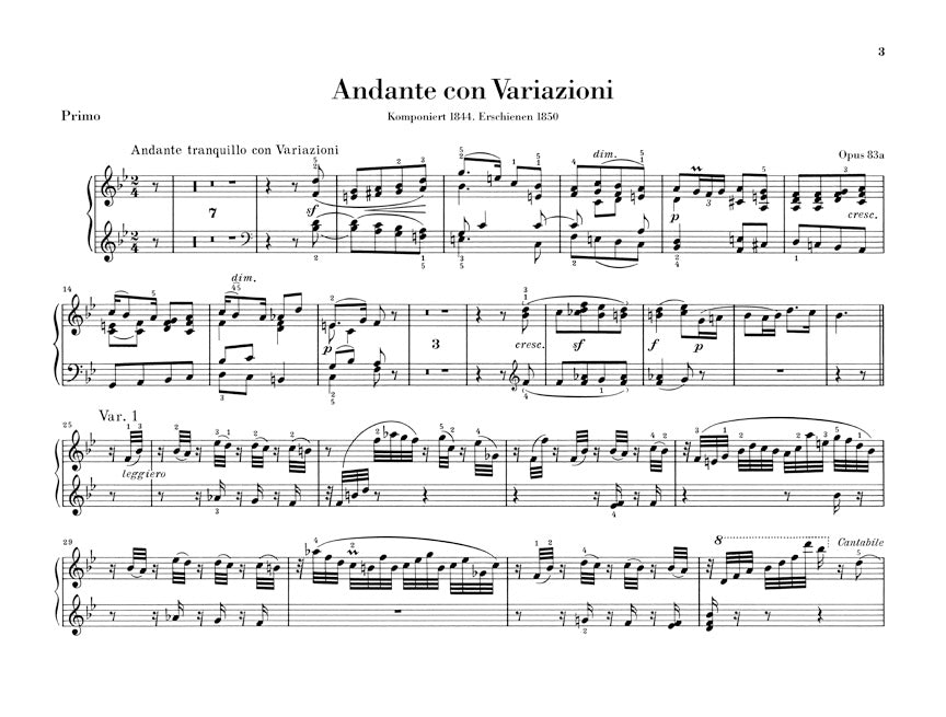 Mendelssohn: Works for Piano, 4 Hands