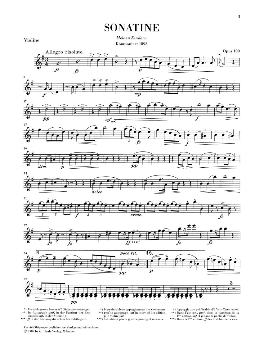 Dvořák: Sonatina in G Major, Op. 100