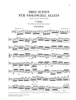 Reger: 3 Suites for Cello Solo, Op. 131c