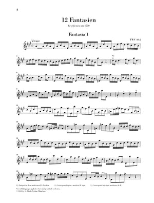 Telemann: Twelve Fantasias for Flute, TWV 40:2-13