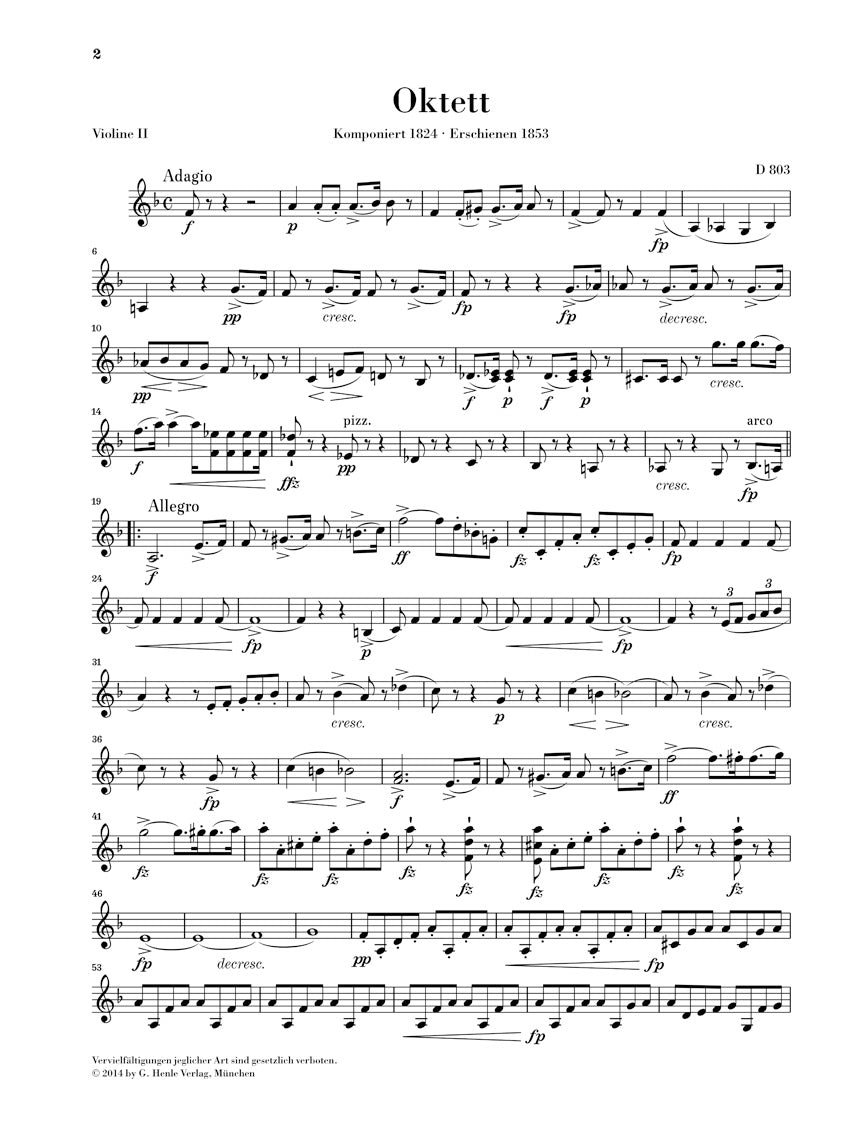 Schubert: Octet in F Major, Op. posth. 166, D 803