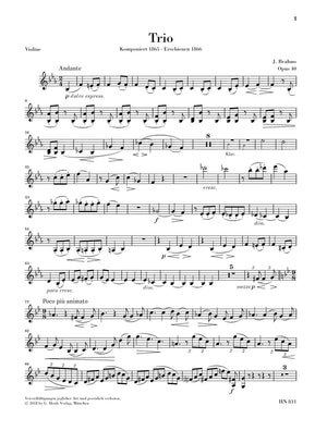 Brahms: Horn Trio in E-flat Major, Op. 40